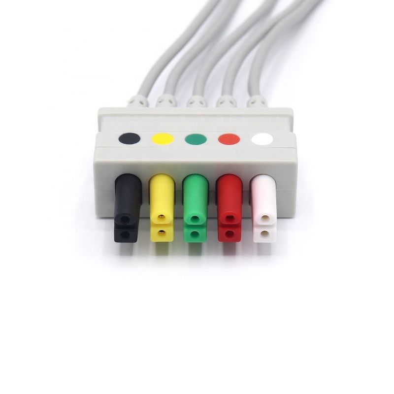 Стабильная проволока для ЭКГ, свободная от латекса, 0012-00-1261-07 AHA IEC ЭКГ кабель