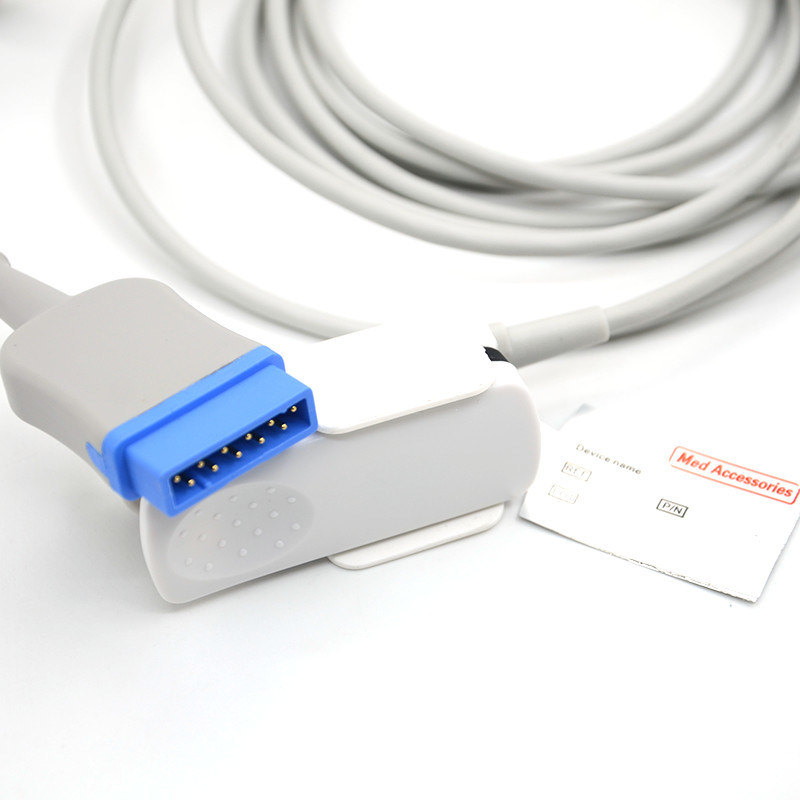 GE 11 штифтов для взрослых пальцев TPU серый Spo2 сенсорный кабель Single Pack для всех типов пациентов