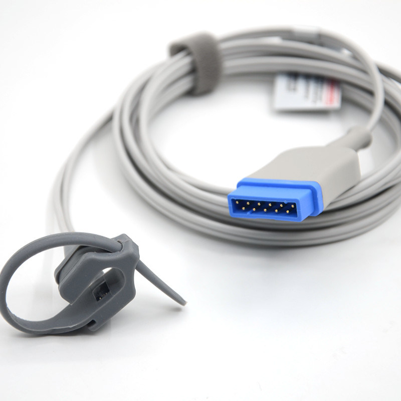 GE 11 штифтов для взрослых пальцев TPU серый Spo2 сенсорный кабель Single Pack для всех типов пациентов
