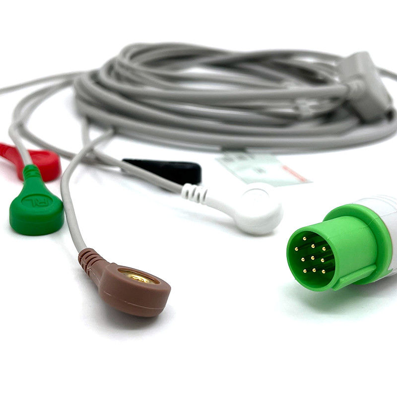 GE Helige 10 Pin ECG 5lead ECG Med Аксессуары Медицинский ЭКГ Монитор Кабель многоцелевой 0.9m Размер