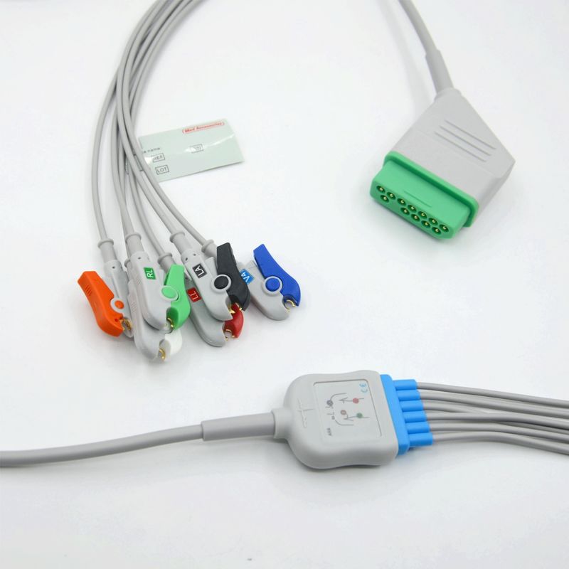 Совместимый Nihon Kohden 12 Pin 6 Leads ЭКГ монитор кабель для медицинских принадлежностей