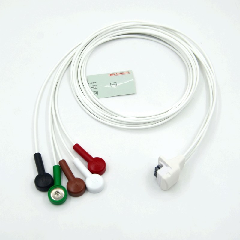 Совместимая Mortara H3 Holter Recorder Кабель ЭКГ Проводящие провода 5 Проводящие Снег АХА