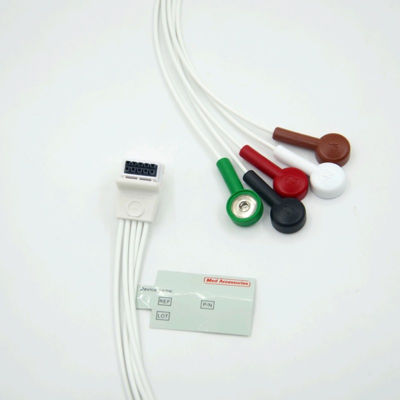Совместимая Mortara H3 Holter Recorder Кабель ЭКГ Проводящие провода 5 Проводящие Снег АХА