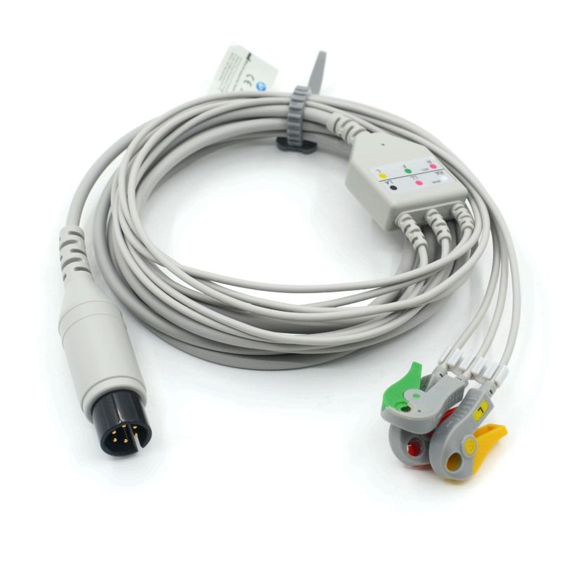Совместимая AAMI Совместимая 3 свинцовая ECG кабель IEC Grabber для медицинских принадлежностей