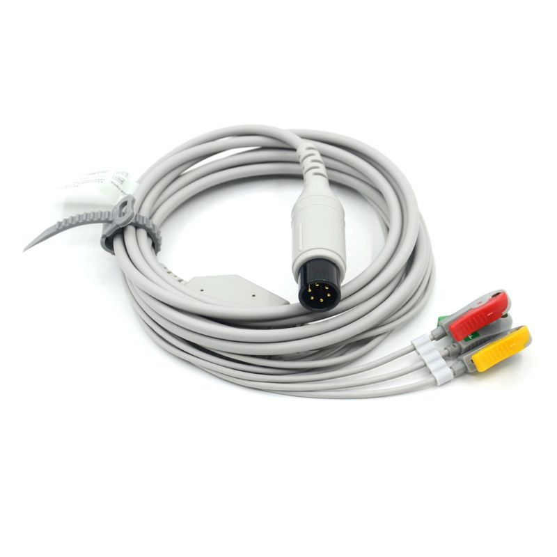 Совместимая AAMI Совместимая 3 свинцовая ECG кабель IEC Grabber для медицинских принадлежностей