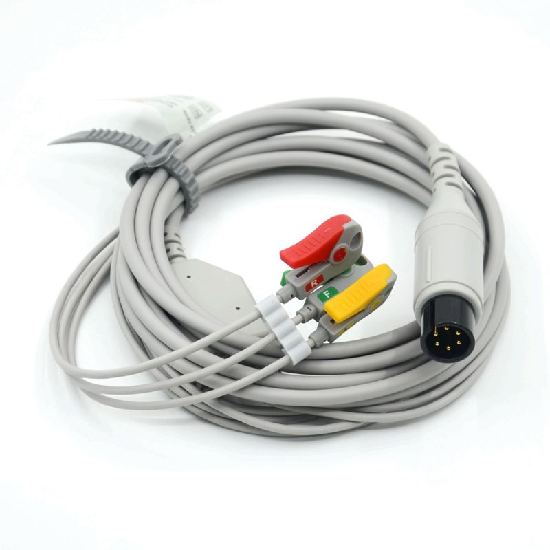 Совместимая AAMI Совместимая 3 свинцовая ECG кабель IEC Grabber для медицинских принадлежностей