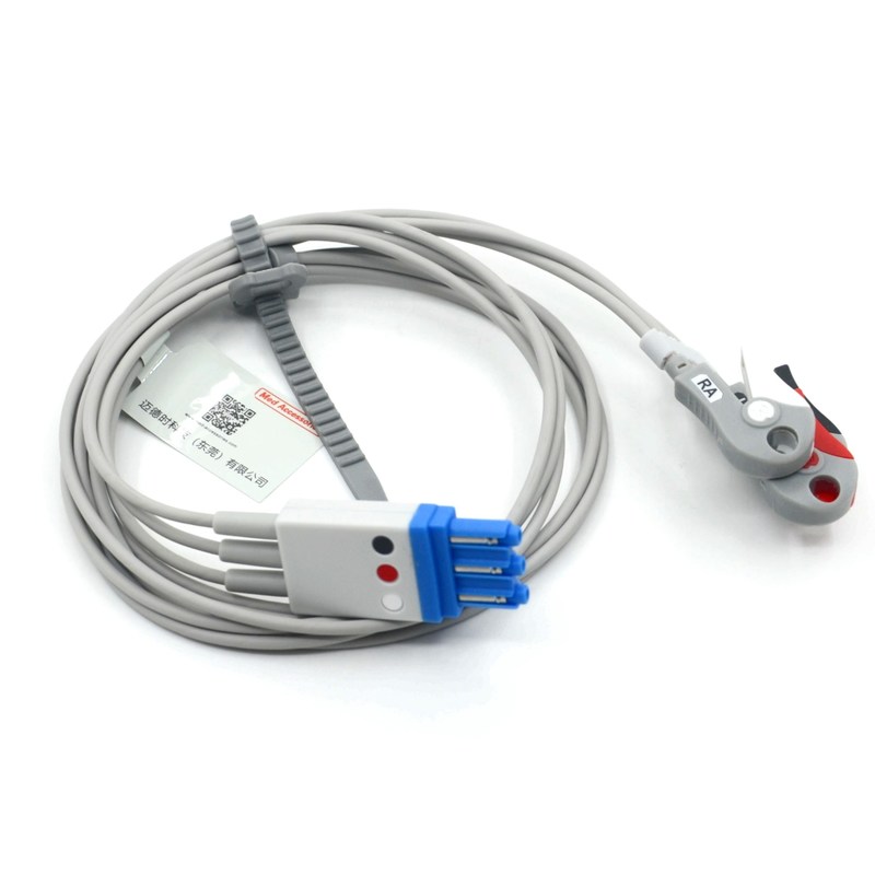 Совместимые Philips 3-волоконные кабели Ecg с проводами с захватчиком AHA цвет CE&ISO13485