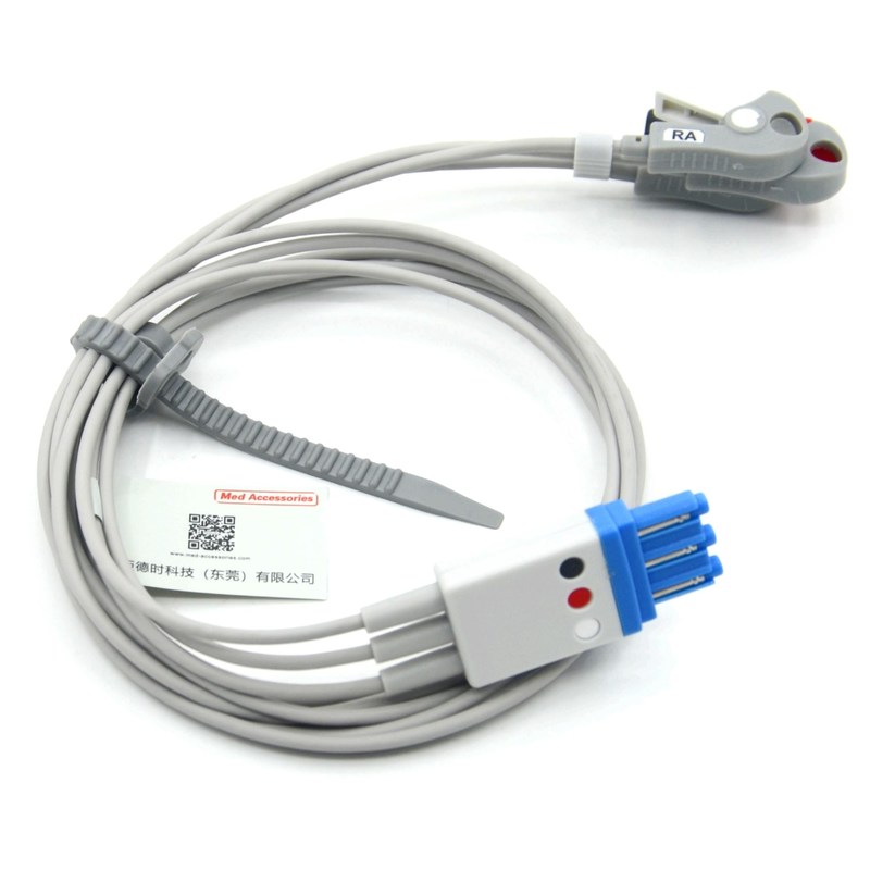 Совместимые Philips 3-волоконные кабели Ecg с проводами с захватчиком AHA цвет CE&ISO13485