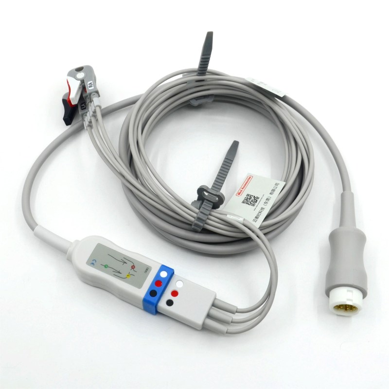 Совместимые Philips 3-волоконные кабели Ecg с проводами с захватчиком AHA цвет CE&ISO13485
