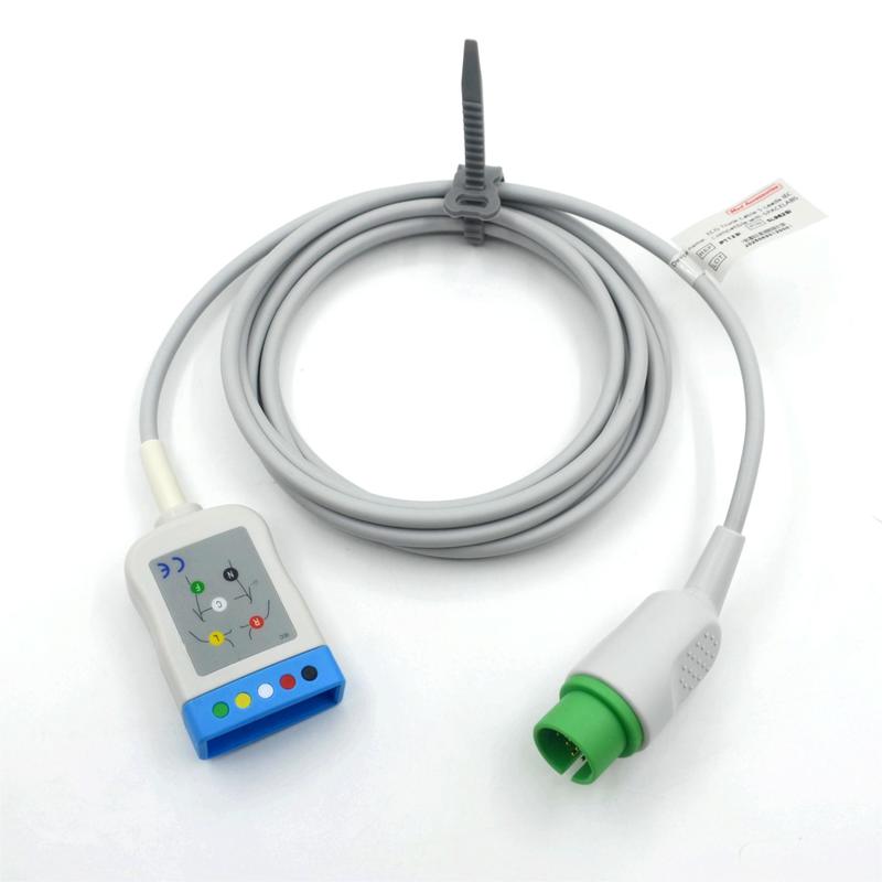 Medical Monitor Accessory Compatible Spacelabs ECG Trunk Cable 5 Lead IEC EKG Cable