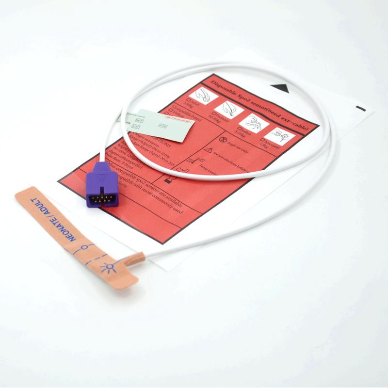 Поставщик медицинских принадлежностей Эластичная ткань Совместимый датчик SpO2 nellcor 9pin Одноразовый для новорожденных/взрослых