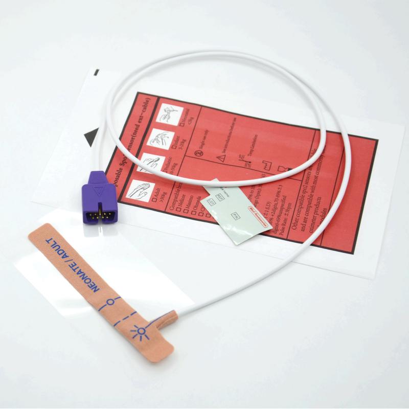 Поставщик медицинских принадлежностей Эластичная ткань Совместимый датчик SpO2 nellcor 9pin Одноразовый для новорожденных/взрослых